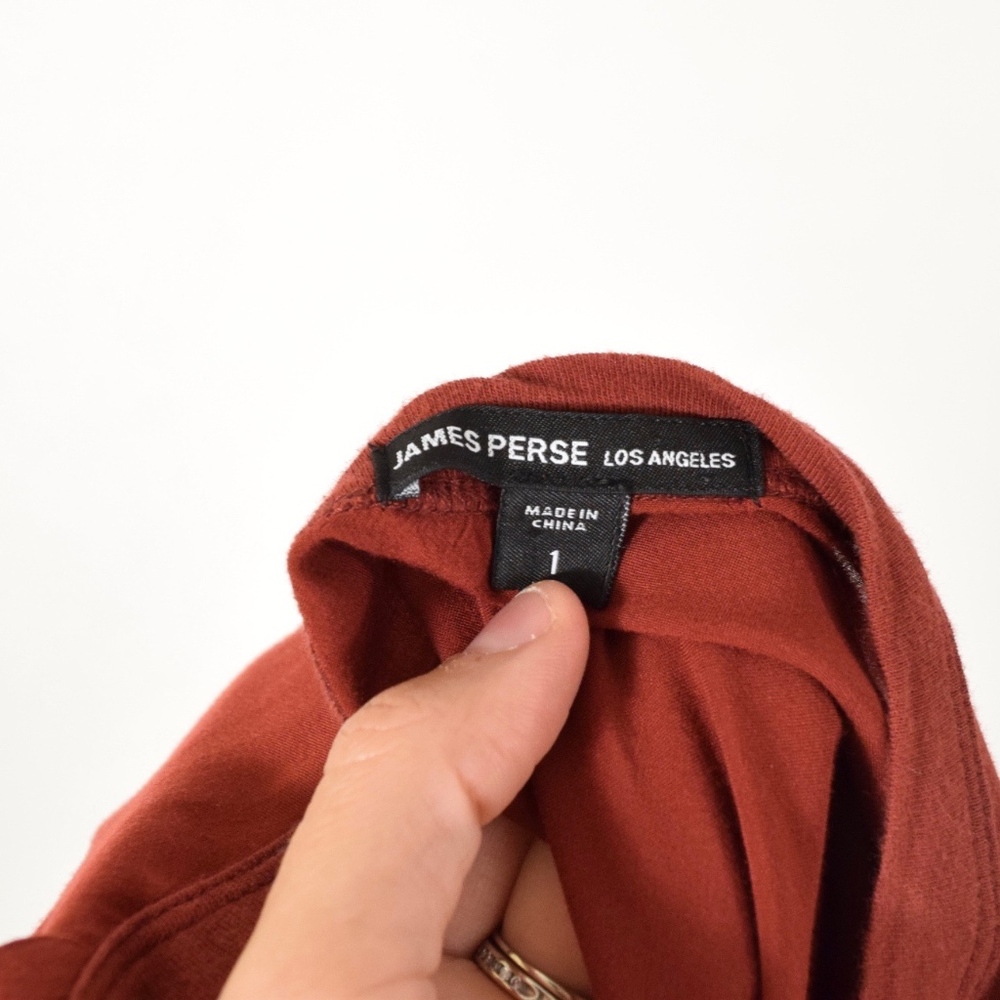 ❌SOLD❌James Perse Red Ruched Jersey Mini Dress - Picture 6 of 7